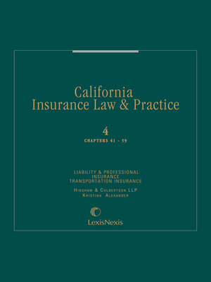cover image of California Insurance Law and Practice